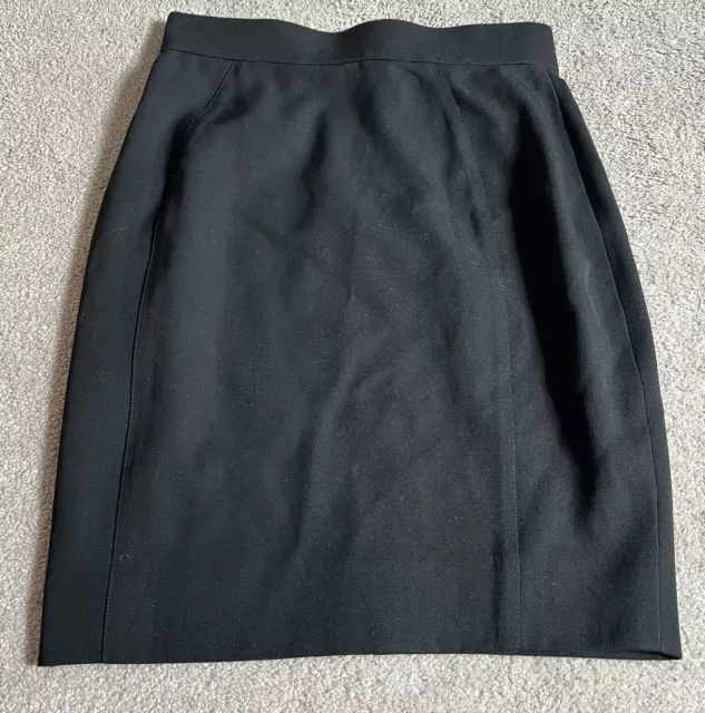 Thierry Mugler Black 100% Worsted Wool Skirt Sz. 42 (10)