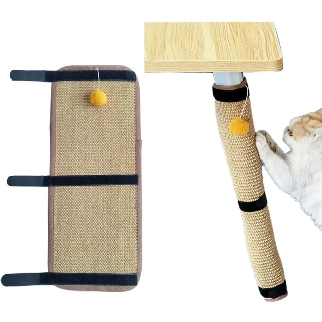 KHAKI FURNITURE SAVER Stylish Cat Scratching Pad With Cat Toy Ball £15.