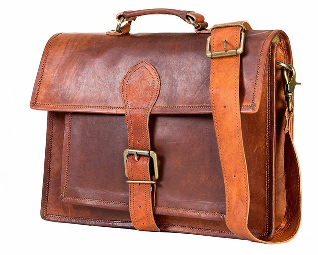 Femmes Cuir Vintage Messager Épaule Sacoche Ordinateur Portable Sac Voyage