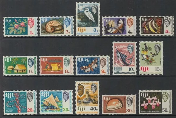 FIJI QEII 1969 DECIMAL SHORT SET TO 50c (ID:209/D3442)