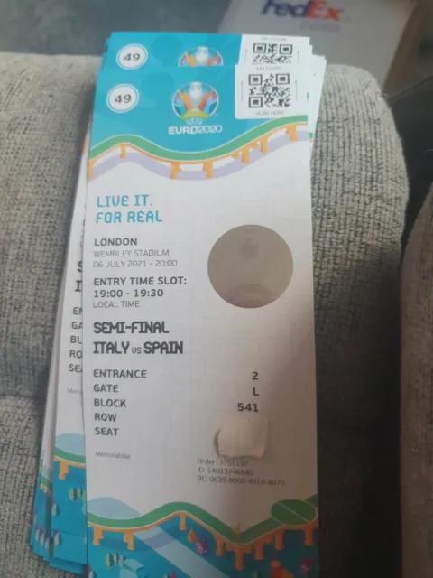 EURO 2020 italy v Spain semi Match Ticket stub - Wembley 06.07.21 memorabilia