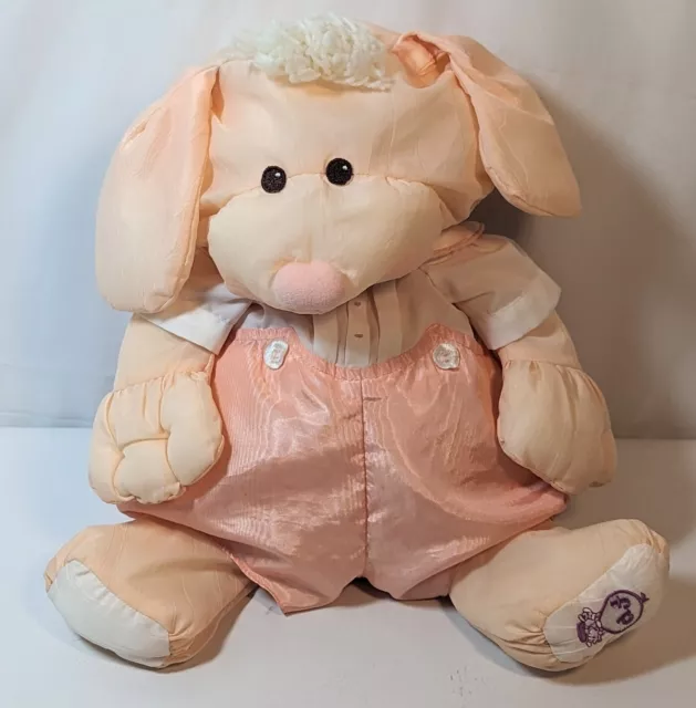 Fisher Price Peach Bunny Rabbit Puffalump Plush Toy Vintage 1986