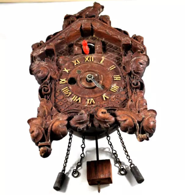 Keebler miniature wood cuckoo clock with bobbing cuckoo need repair
