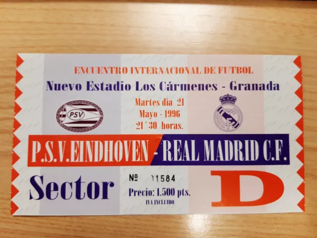 Ticket Entrada Football Real Madrid Psv Eindhoven Holanda Netherlands Granada