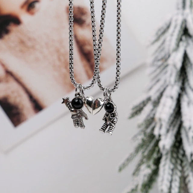 Couple Necklaces Friendship Jewelry Lover Necklace Distance Faceted Pendant Gift