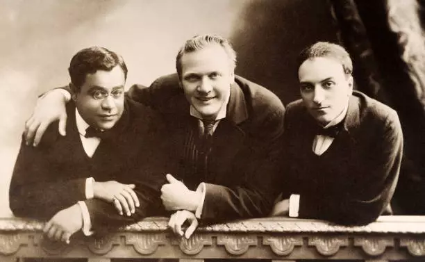 Russian Musicians Fyodor Keneman, Feodor Chaliapin, Nicolas Avierino Old Photo