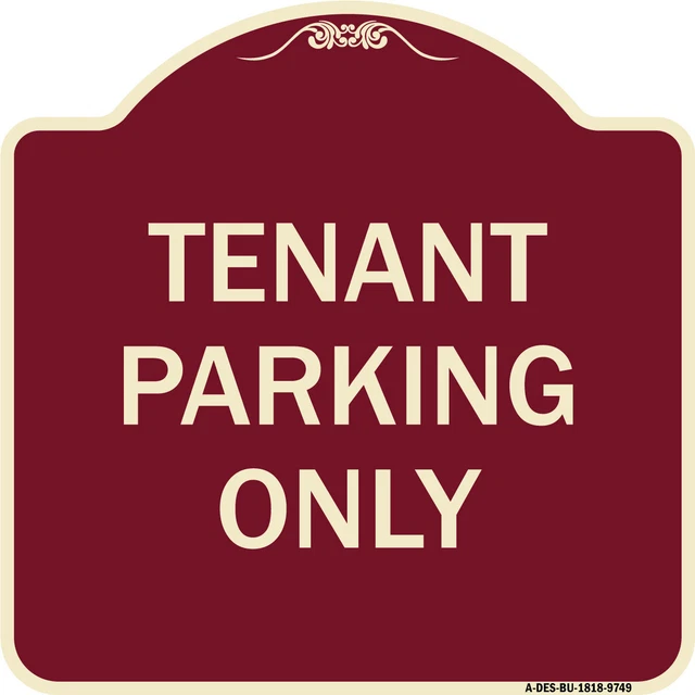 Designer Series - Tenant Parking Only | Burgungy Heavy-Gauge Aluminum