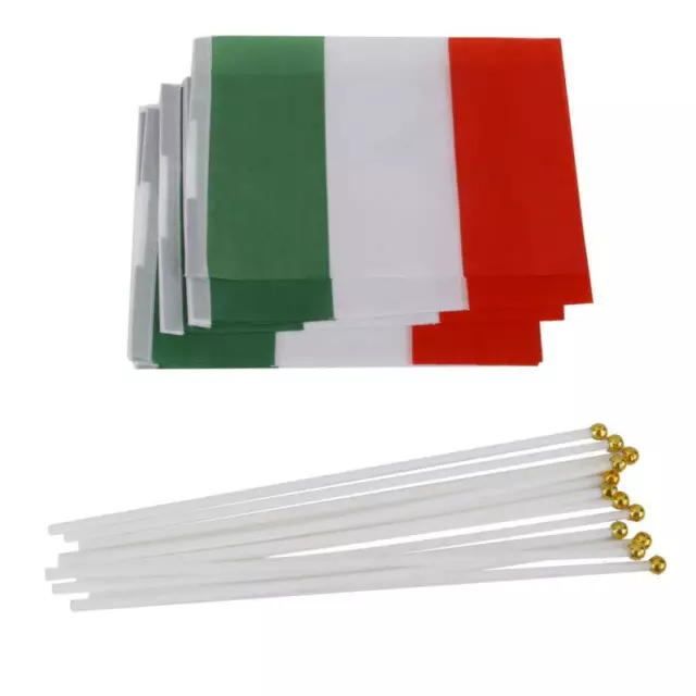 Italian Hand Waving Flags 12pcs National Fans Supporter Sticks