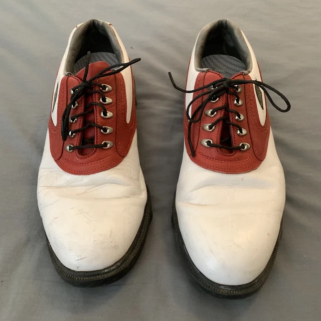 FootJoy DryJoys ECL Leather Golf Shoes Mens‎ 9.5 Medium Red White Spiked 53691 FootJoy Dryjoys Premiere Series Wilcox Golf Shoes White/Navy  main image 4