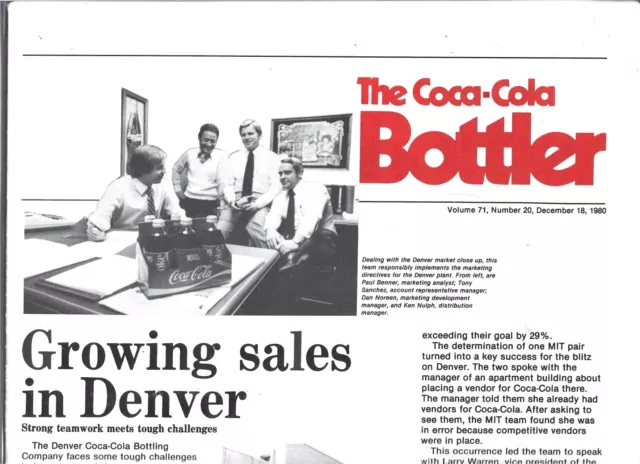 THE COCA-COLA BOTTLER, Company Magazine  . Dated  DECEMBER 18, 1980