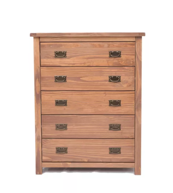 Chest of Drawers 5 Drawer Dark Oak Bedroom Furniture Storage Wood Unit