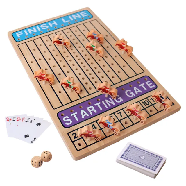 Horse Race Board Game Wooden Challenge Toy Racing Board Games Family