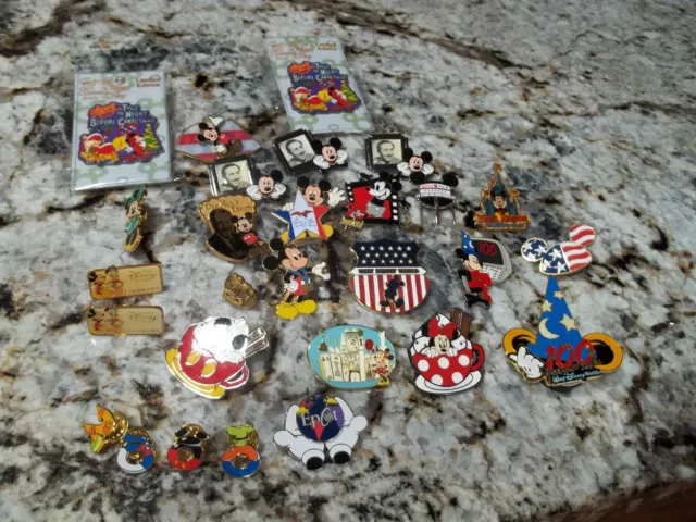 Lot of 28 Disney Collector Pins Enamel Mickey Minnie Mouse RARE HTF