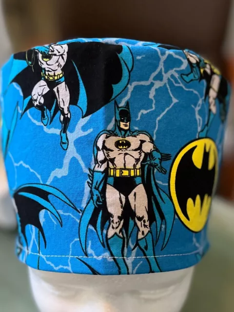 Batman 2reversible Adult Skull/Chemo Surgical Scrub Hat/Cap Handmade