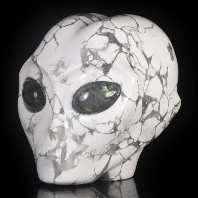 Criatura mística Howlite Blanco Natural Tallada Alienígena/Ser Estelar Ser #36B55