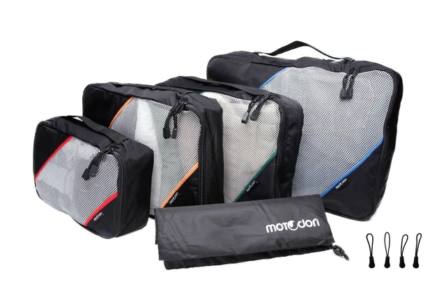 Motodori Packing Cubes 4pc Set With Bonus Shoe Bag And Extra Zipper Pulls ✈️