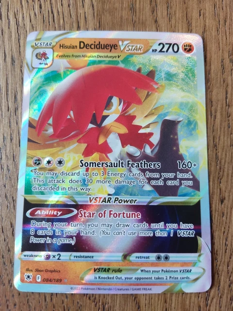 Pokémon Karte Hisuian Decidueye V – Full Art Ultra Rare 173/189 (Schwert & Schild – Astral Radiance)