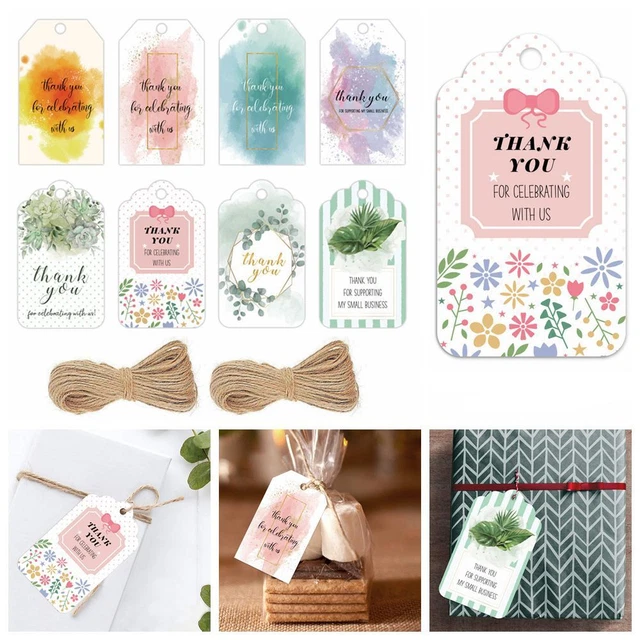 Suplementos de fiesta regalo decoración con cuerdas envoltura etiquetas colgantes etiquetas de agradecimiento