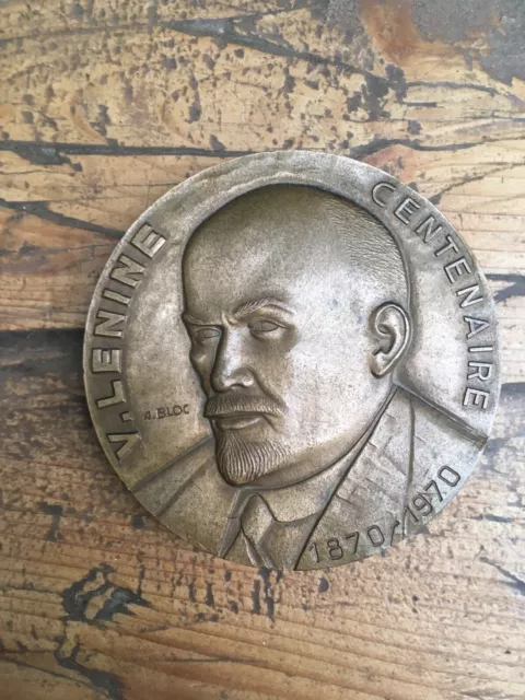 Médaille V. Lenine Centenaire 1870-1970 en Bronze Signé Bloch Communisme