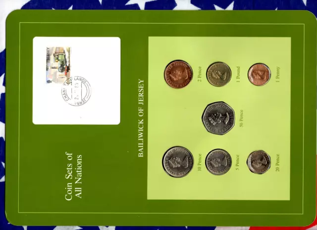Coin Sets of All Nations Jersey 1984-1985 UNC £1 1985 St Clement 25K Mint