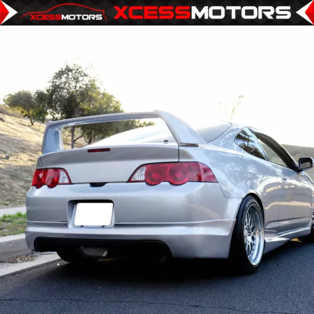 Fits 02-04 Acura RSX Mugen Style Rear Bumper Diffuser Lip Spoiler Unpainted PU 2