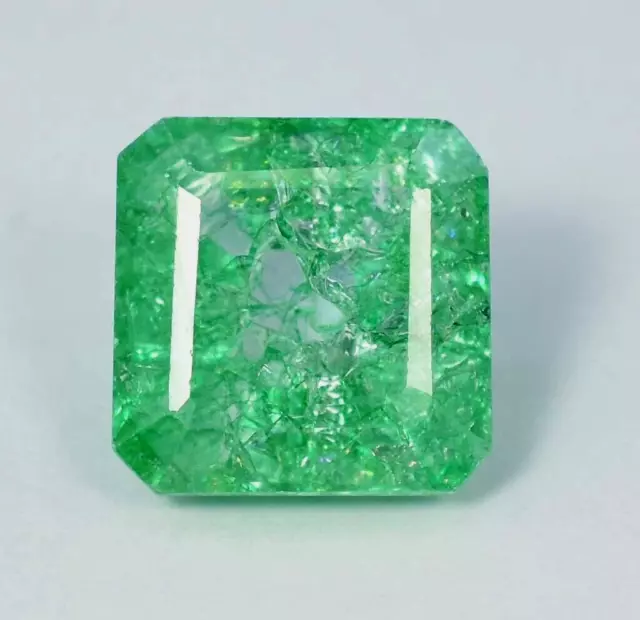 100% Natural Green Zambian  Emerald 13.40 Ct Square Shape 12x12mm Loose Gemstone