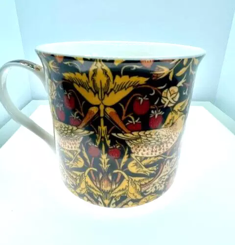 Taza de café de té colección Abbeydale pájaro dorado marrón y diseño floral naturaleza
