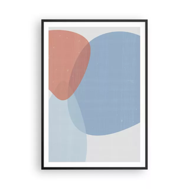 Cuadro Poster de Pared 70x100cm Póster Marco Formas Minimalista Pastel Wall Art