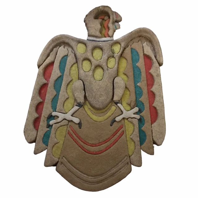 Vintage Unique Native American Navajo Sand Art Eagle Bird Sculpture Wall Decor