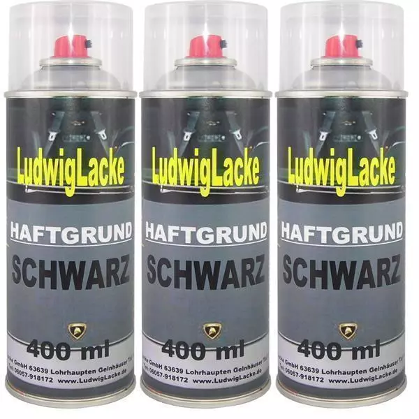 Haftgrund Schwarz 3x 400ml Spraydose Grundierung Autolack Rostschutz Ludwiglacke