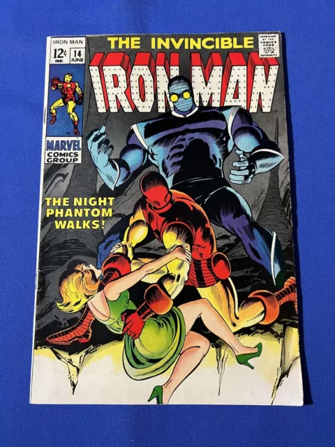 The Invincible IRON MAN # 14   (1969)   HIGH GRADE   Featuring THE NIGHT PHANTOM