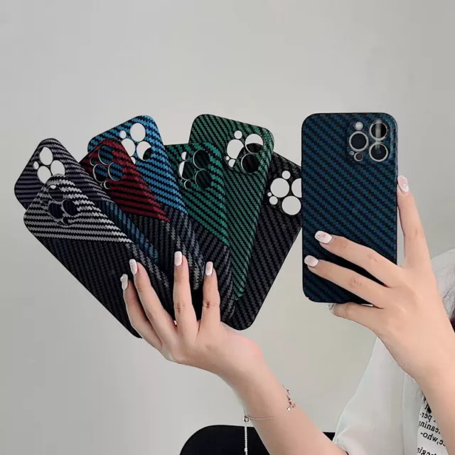 For iPhone 14 13 12 Pro Max 11 XSMAX XR Carbon Fibre Shockproof Slim Case Cover