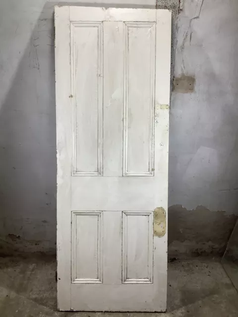 27 3/4"X75" Victorian Internal Painted Pine Four Panel Door 2over2 Reclamation