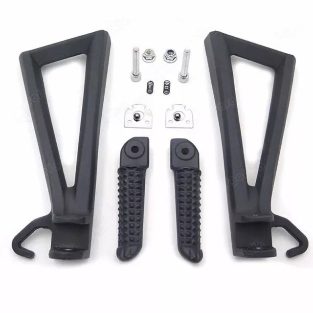 Motorbike Rear Passenger Foot Pegs Bracket Fit For Yamaha YZF-R6 2006-2017 Black