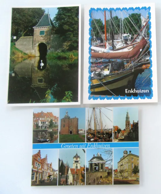 3 x ENKHUIZEN Postkarten Lot HOLLAND Niederlande Postcards Ansichtskarten ungel.