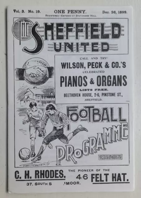 Sheffield United v Sheffield Wednesday  - 26/12/1899  - Professional reprint