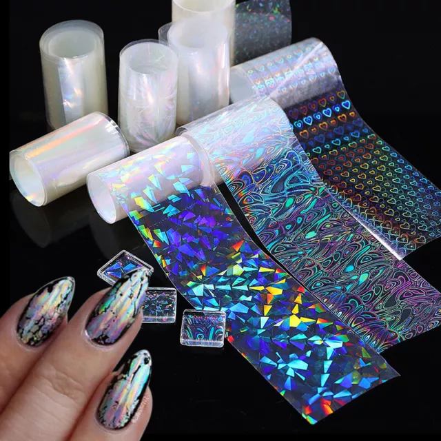 Ongle Feuille Autocollant Transfert Décalques Coloré Paillettes Amour Cœur Art