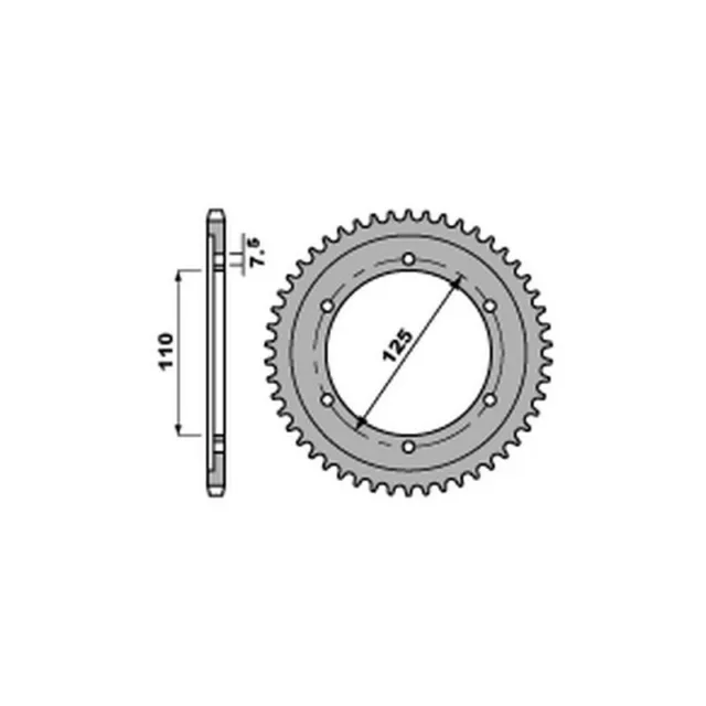 Pbr 485 Corona Trasmissione Ferro Denti 50 Passo 428 Benelli 125 2 Cilindri 1986