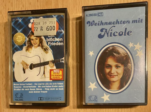 2x MC Weihnachten mit Nicole ein bisschen Frieden Kassette Teldec Sonocord