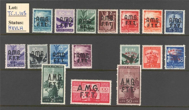 TC_1_105 TRIESTE (AMG FTT). 1947-48 "DEMOCRATICA" set. Mint. Great CV !
