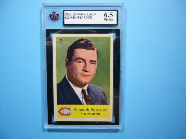 1959/60 Parkhurst Nhl Hockey Card #22 Ken Reardon Ksa 6.5 Ex/Nm+ Sharp!! Parkie