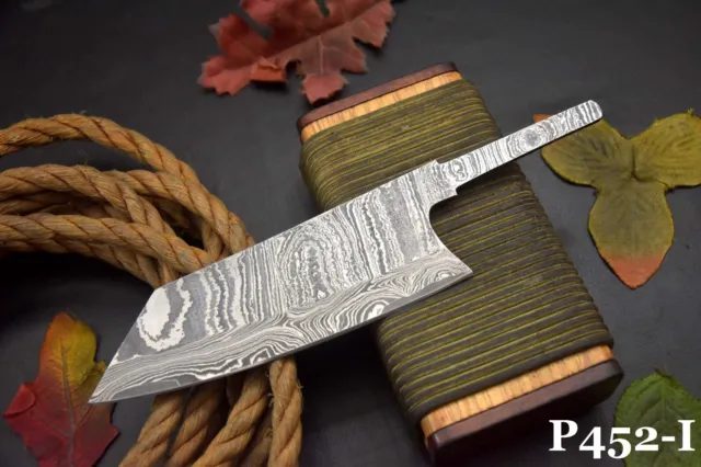 Custom 9.3"OAL Damascus Steel Blank Blade Chef Knife Handmade, (P452-I)