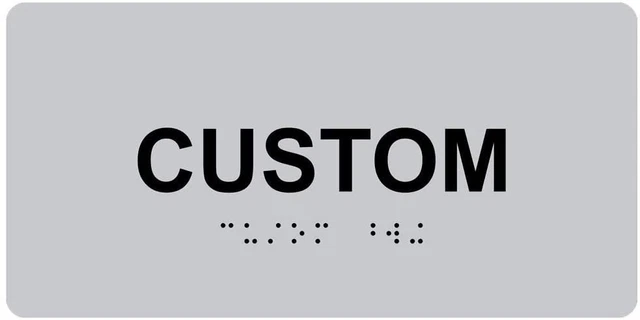COMPLIANCESIGNS.COM CUSTOM BRAILLE Sign, Silver Acrylic with ADA ...