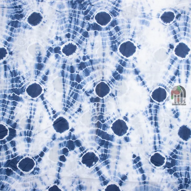 10 Yard Hand Block Print 100% Indian Cotton Shibori Tie Dye Natural Color Fabric