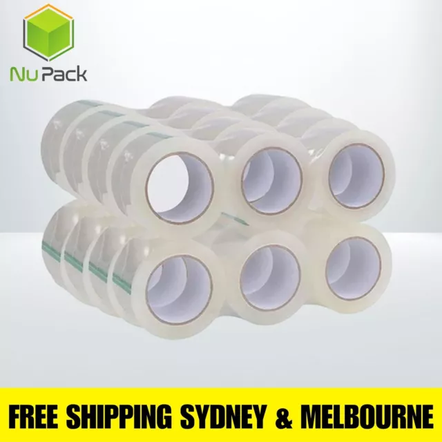 Clear Packing Tape 48mm x 75m Sticky Sealing Packaging Tape 108 Rolls Wholesale