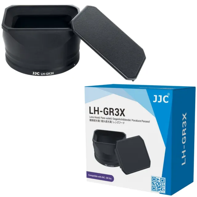 JJC LH-GR3X Lens Hood Shade With Cap for Ricoh RIC. GR IIIX Camera GRIII X GR3X