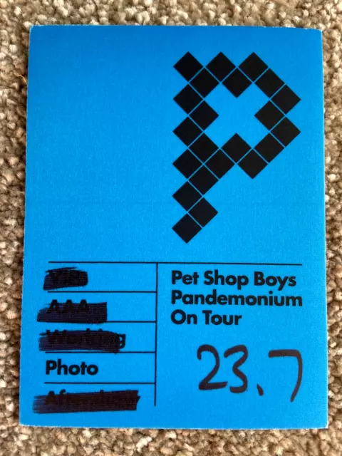 Pet Shop Boys - Pandemonium on Tour backstage satin pass, Unused, RARE