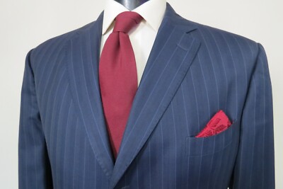 J. Hilburn Vitale Barberis Italy side vented hand finished bespoke suit 46-47 L