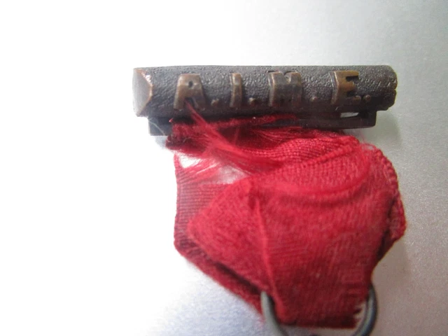 Vtg  Antique  1880,s A.I.M.E AIME Mining Engineering Mineral Coal Ribbon Medal 2