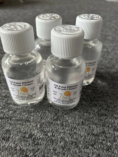 4 diluyentes y limpiadores de cepillos de pintura al óleo Zest-It 125 ml cada uno